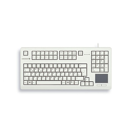 Компактна жична клавиатура CHERRY G80-11900 с Trackball, сива