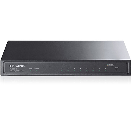 Комутатор TP-LINK TL-SG2008, 8x GbE портa, управляем, 802.1Q VLAN, настолен