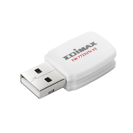 Безжичен мини адаптер EDIMAX EW-7722UTN V3, USB, Realtek, 2.4Ghz, 802.11n/g/b