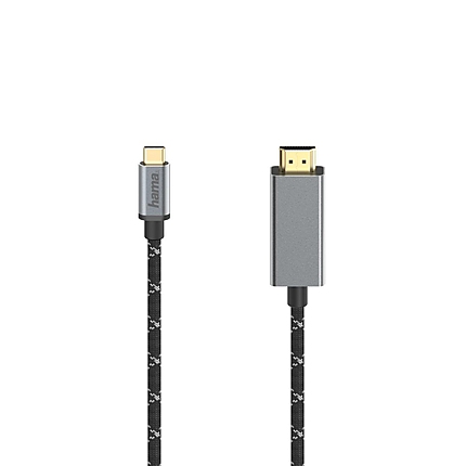 Кабел HAMA USB-C мъжко - HDMI мъжко, Ultra-HD, 4K@60 Hz, 1.5м, Алуминий, Позлатени конектори