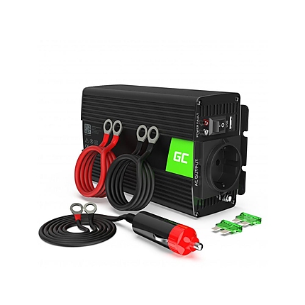 Инвертор 12/220 V  DC/AC 500W/1000W, Модифицирана синусоида, GREEN CELL