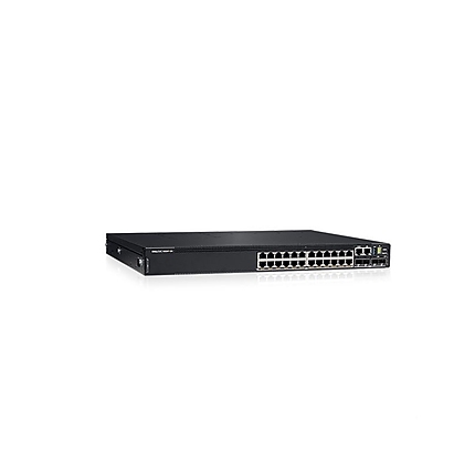 Dell EMC PowerSwitch N3224P-ON, 24x1G RJ-45, 4x10G SFP+, 2x100G QSFP28, PoE 30W, 1xAC PSU, IO/PS, OS6, Lifetime Limited Hardware Warranty