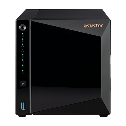 Asustor AS3304T, 4 bay NAS, Realtek RTD1296, Quad-Core, 1.4GHz, 2GB DDR4 (not ex.), 2.5GbE x1, USB3.2 Gen1 x3, WOW (Wake on WAN), Ttoolless installation, with hot-swappable tray, hardware encryption, MyArchive, EZ connect, EZ Sync, WoL, System Sleep Mode