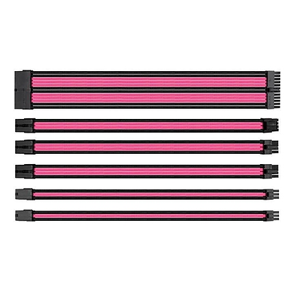 Комплект оплетени кабели Thermaltake TtMod, Black/Pink