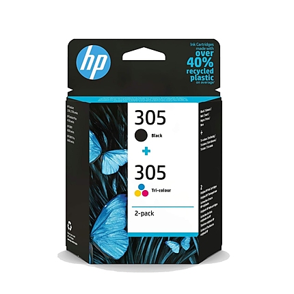 HP 305 2-Pack Tri-color/Black Original Ink Cartridge