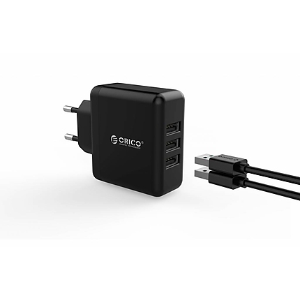 Orico зарядно за стена Smart Charger 220V - 15W 3 port black - WHC-3U