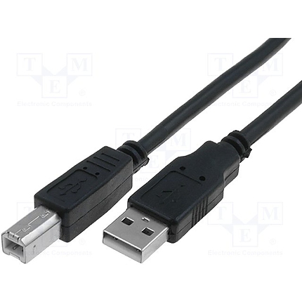 VCom Кабел USB 2.0 AM / BM Black - CU201-B-1.8m