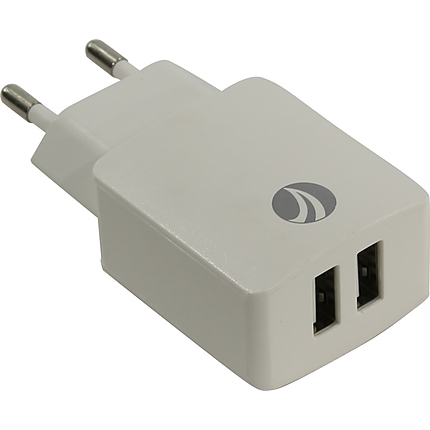 VCom бяло зарядно за стена Charger AC / 2A 2xUSB White - M013