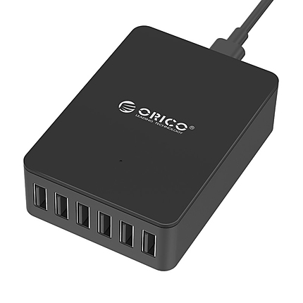 Orico зарядно за стена Smart Charger 220V - 50W 6 port black- CSE-6U