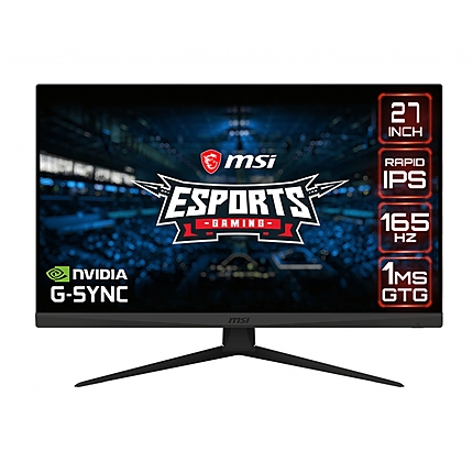 MSI Optix G273QF, 27", IPS, 165Hz, 1ms, 2K 2560x1440, Anti-glare, G-sync Compatible, Rapid IPS, Night Vision, Wide Color Gamut, Frameless, 300 nits, Contrast 1000:1, DCR 100M:1, DP (1.2), 2x HDMI (2.0), Earphone out, VESA 100, Tilt, 9S6-3CA81A-040