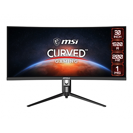 MSI Optix MAG301CR2, 29.5", 200Hz, 1ms, VA, 2560x1080, 21:9, Curved 1500R, Freesync Premium, Gaming OSD, Mystic Light, Anti-Flicker, LBL, 300 nits, 3000:1, 1x DP (1.2), 2x HDMI (2.0), 1x Type C (DP alt.), Earphone out, Height Adj, VESA, 9S6-3CB45H-010