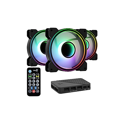 AeroCool комплект вентилатори Fan Pack 3-in-1 3x120mm - Mirage 12 Pro - Addressable RGB with Hub, Remote - ACF3-MR10227.11