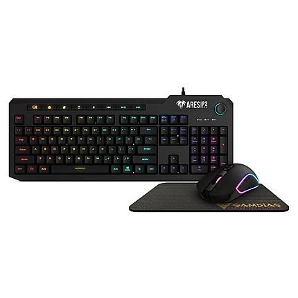 Gamdias геймърски комплект Gaming COMBO 3-in-1 Keyboard, Mouse, Pad - ARES P2