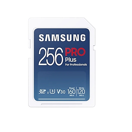 Samsung 256GB SD Card PRO Plus, Class10, Read 160MB/s - Write 120MB/s