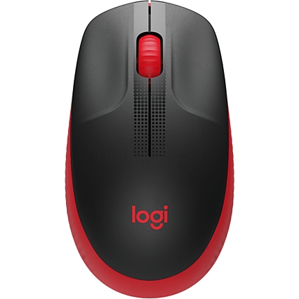 Безжична оптична мишка LOGITECH M190 Full-Size, USB, 1000 dpi, 3 бутона, Червен