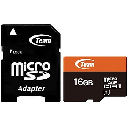 16GB SDMICRO+ADAP UHS-I TEAM