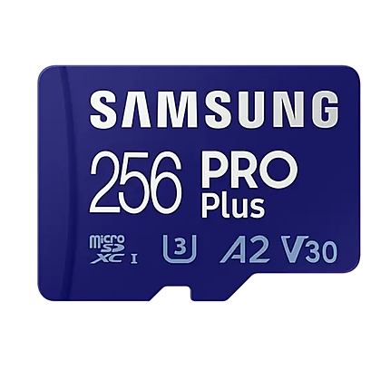 Samsung 256GB micro SD Card PRO Plus  with Adapter, Class10, Read 160MB/s - Write 120MB/s