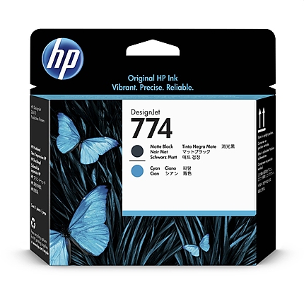 HP 774 Matte Black/Cyan DesignJet Printhead