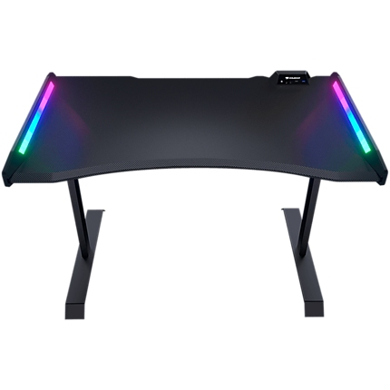 COUGAR Mars 120 Gaming Desk, USB 3.0 x 1/ USB 2.0 x 1/ 3.5mm Audio jack x 2/RGB button, 1250x810x740(mm), Ergonomic & Scratch Resistant Gaming Space, Carbon Fiber Texture, Multifunctional Design, Dual-sided ARGB, Welded Steel Frame, Maximum Stability