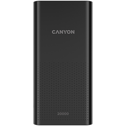 CANYON  PB-2001 Power bank 20000mAh Li-poly battery, Input 5V/2A , Output 5V/2.1A(Max), 144*69*28.5mm, 0.440Kg, Black