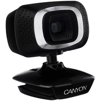 CANYON C3 720P HD webcam with USB2.0. connector, 360° rotary view scope, 1.0Mega pixels, Resolution 1280*720, viewing angle 60°, cable length 2.0m, Black, 62.2x46.5x57.8mm, 0.074kg