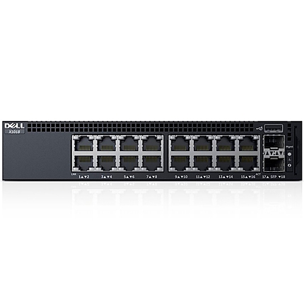 Dell Networking X1018 Smart Web Managed Switch, 16x 1GbE and 2x 1GbE SFP ports