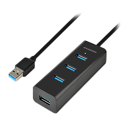 AXAGON HUE-S2BL 4x USB3.0 Charging Hub 1.2m Cable, MicroUSB Charging