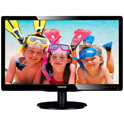 Monitor LED Philips 226V4LAB/00, V-line, 21.5'' 1920x1080@60Hz, 16:9, TN, 5ms, 250nits, Black, 3 Years, VESA100x100/VGA/DVI/