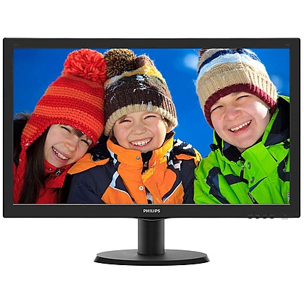 Monitor LED Philips 243V5QSBA/00, V-line, 23.6'' 1920x1080@60Hz, 16:9, VA, 8ms, 250nits, Black, 3 Years, VESA100x100/VGA/DVI/