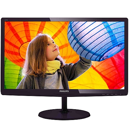 PHILIPS Monitor LED E-Line 247E6QDAD (23.6'', ADS-IPS, 16.9, 1920x1080, 5ms, 20M:1, 250 cd/m2, VGA, DVI, HDMI, Speakers) Black cherry, 3y