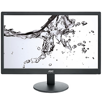 AOC Monitor LED E970SWN (18.5'', 16:9, 1366x768, LED, 200 cd/m2, 20M:1, 5 ms, 90/50°, VGA) Black, 3y