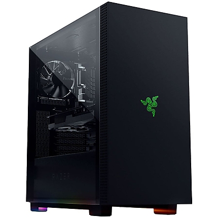 Razer Tomahawk ATX, E-ATX, ATX, Micro-ATX, Mini-ITX, SPCC Steel (0,8mm) Thick and All Tempered Glass Side Panels, 7 Expansion Slots, ATX, Up to 210mm, Razer Chroma™ Underglow, 3 x 3.5” or 2.5” HDD or SSD, 2 x 2.5” SSD