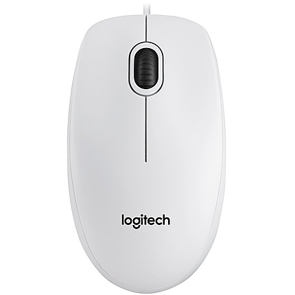 LOGITECH B100 Wired Mouse - WHITE - USB - B2B