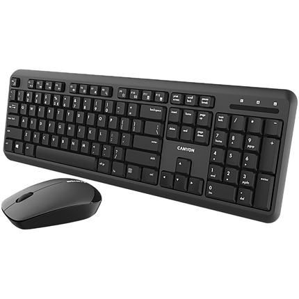 Wireless combo set,Wireless keyboard with Silent switches,105 keys,BG layout,optical 3D Wireless mice 100DPI black