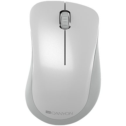 Canyon  2.4 GHz  Wireless mouse ,with 3 buttons, DPI 1200, Battery:AAA*2pcs  ,pearl white grey67*109*38mm 0.063kg