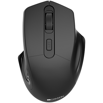 CANYON 2.4GHz Wireless Optical Mouse with 4 buttons, DPI 800/1200/1600, Black, 115*77*38mm, 0.064kg