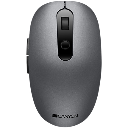 Canyon 2 in 1 Wireless optical mouse with 6 buttons, DPI 800/1000/1200/1500, 2 mode(BT/ 2.4GHz), Battery AA*1pcs, Grey, 65.4*112.25*32.3mm, 0.092kg