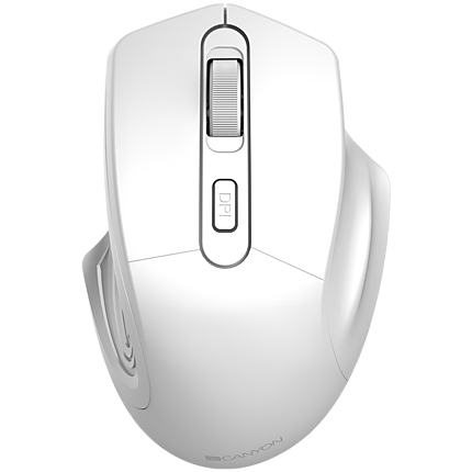 CANYON 2.4GHz Wireless Optical Mouse with 4 buttons, DPI 800/1200/1600, Pearl white, 115*77*38mm, 0.064kg