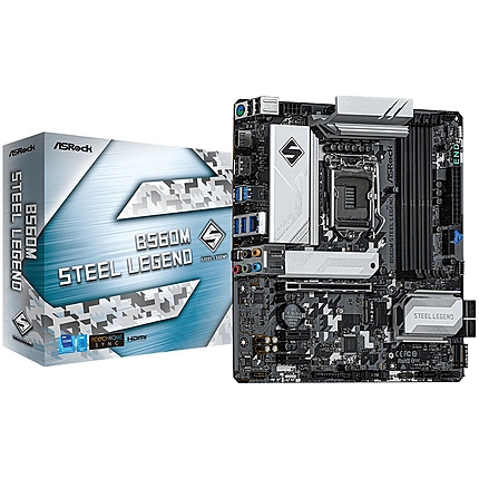 ASROCK Main Board Desktop B560 STEEL LEGEND (S1200, B560, 4xDDR4, 1xPCIe 4.0x16, 1xPCIe 3.0x16, 2xPCIe 3.0x1, 6xSATA, 1xM.2 PCIe Gen4x4, 1xM.2, 2x USB3.2 Gen2, 6x USB3.2 Gen1, DP, HDMI, 2.5GLAN, POLYCHROME RGB, ATX, Retail)