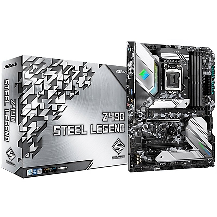 ASROCK Main Board Desktop Z490 (S1200, 4xDDR4,2xPCIe x16,3xPCI Ex1, 6 SATA3, 2xUltra M.2 ,GLAN,HDMI,DP,SPDIF,COM Header, USB 3.2 ) ATX retail