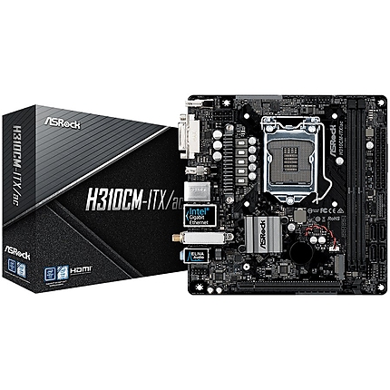 ASROCK Main Board Desktop H310 (S1151, 2xDDR4,1xPCIe x16, 4 SATA3 ,GLAN,DVI,HDMI,DP,USB 3.1 ) miniATX retail