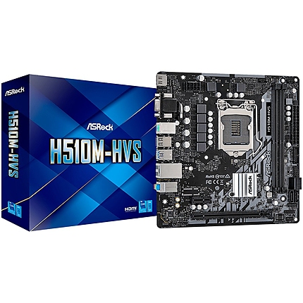 ASROCK Main Board Desktop H510 chipset (S1200, 2x DDR4, 1x PCIe x16, 1x PCIe x1, 4x SATA3, GLAN, 1x VGA, 1x HDMI, 2x USB 3.2, 4x USB 2.0)mATX.