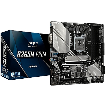 ASROCK Main Board Desktop B365M PRO4 (S1151, 4xDDR4, 2xPCIe x16, 1xPCI Ex1, 6 SATA3, 1x Ultra M.2, M.2 socket, GLAN, VGA, DVI, HDMI, USB 3.1) mATX retail