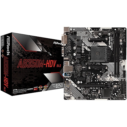 ASROCK Main Board Desktop AM4 B350 (SAM4,2xDDR4,1xPCI 3.0x16,PCI E 2.0x1 , SATA III,M2,USB3.0,VGA,DVD,HDMI,GLAN) mATX Retail