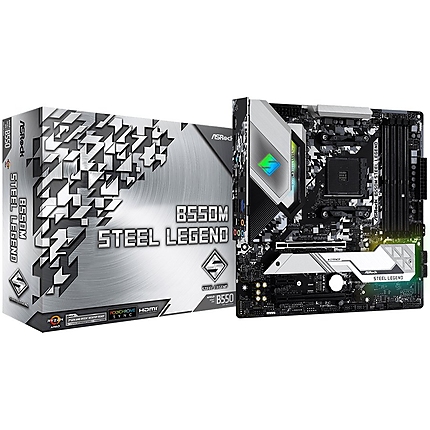 ASROCK Main Board Desktop B550M STEEL LEGEND (4xDDR4, HDMI/DP ,PCIe 3.0 x16, PCIe 2.0 x1, 2xM.2, 4 SATA3, USB, 1xCOM Port Header)mATX, retail