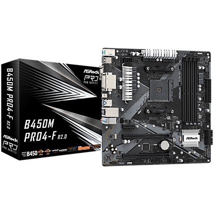 ASROCK Main Board Desktop B450M PRO4-F (SAM4,4xDDR4,1xPCI E 3.0x16,1xPCI E 2.0x16, 1xPCI E 2.0x1, SATA III, Raid, 1xUlraM.2,USB3.0,GLAN, VGA,HDMI,DVI) mATX Retail