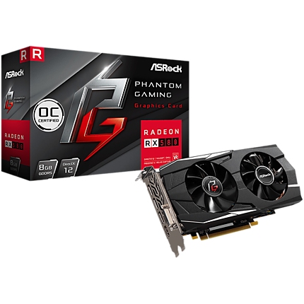 ASROCK Video Card AMD PHANTOM GAMING D RADEON RX 580 8G OC GDDR5 256bit HDMI /Dual DVI-D / 3 x DP Retail