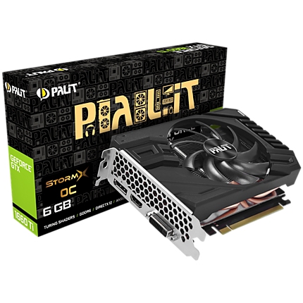 VC Palit nVidia GTX1660 StormX OC 6GB GDDR5, 192bit, DVI, HDMI, DP part# NE51660S18J9-165F