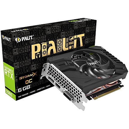 PALIT Video Card GeForce RTX 2060 nVidia, StormX  Mini ITX 6GB GDDR6,192bit ,DVI,HDMI,DP,part# NE62060018J9-161F