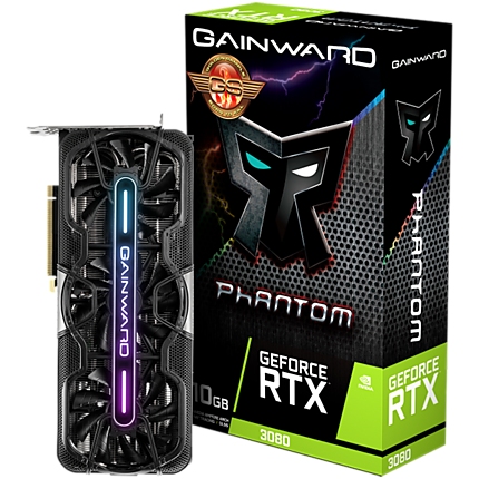 Gainward GeForce RTX3080 Phantom "GS" 10GB, 320 bit, PCI-Express Gen4 x16, 3x DP, 1x HDMI, 8 pin pwr connector, NED3080H19IA-1020P